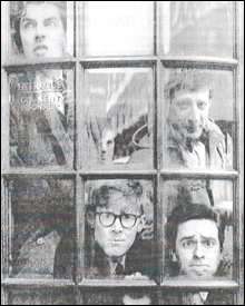 The Fringe Boys: clockwise from top: Peter Cook, Jonathon Miller, Dudley Moore, Alan Bennett