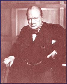 Winston Churchill awaits