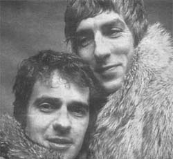 Dudley Moore and Peter Cook wrap up warm.